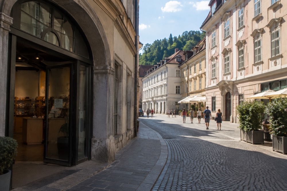 Tourist information centre entrance near the Ljubljana old town